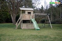 Schommel met speeltoren en glijbaan Kidsplay Dreamhouse Pastelgroen-Afbeelding 2