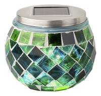 Decoris décoration lumineuse solaire pot avec mosaïque vert-commercieel beeld