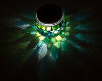 Decoris décoration lumineuse solaire pot avec mosaïque vert-Image 1