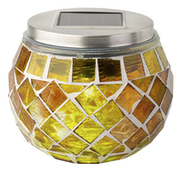 Decoris solar lantaarn pot met mozaïek - geel