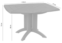 Grosfillex table de jardin Vega 118 anthracite 118 x 77 cm-Avant