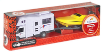 DreamLand Mobilhome met boot geel-Linkerzijde