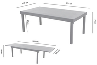 Wilsa table de jardin Modulo anthracite 200 x 105 cm-Avant