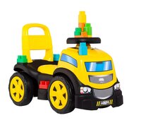 Molto Babyloper Ride on Truck met bouwblokken geel-Vooraanzicht