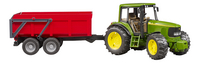 Bruder tractor John Deere 6920 met kiepwagen-Linkerzijde