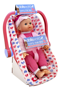 Dolls World poupée souple Issy et son siège-auto bleu - 30 cm-Côté gauche
