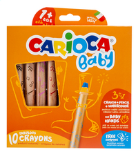 Carioca Baby crayon de couleur extra gros 3 en 1 - 10 pièces