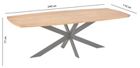 Tuintafel Salo L 240 x B 110 cm teak tafelblad-Vooraanzicht