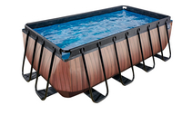 EXIT piscine avec filtre à cartouche L 4 x Lg 2 x H 1,22 m Wood-Détail de l'article
