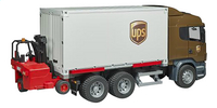 Bruder vrachtwagen Scania UPS + heftruck-Vooraanzicht