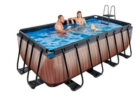 EXIT piscine avec filtre à cartouche L 4 x Lg 2 x H 1,22 m Wood-Image 1