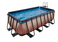 EXIT piscine avec filtre à cartouche L 4 x Lg 2 x H 1,22 m Wood-Côté gauche
