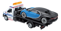 Bburago Vrachtwagen Takelwagen met auto Bugatti Chiron-Achteraanzicht