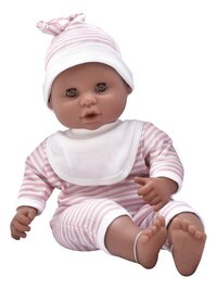 Dolls World zachte pop met geluid Baby Joy roze - 38 cm