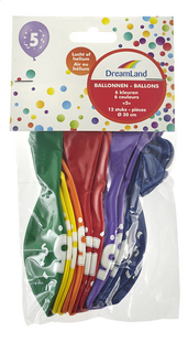 DreamLand ballon 6 kleuren /5/ Ø 30 cm - 12 stuks-Vooraanzicht