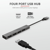 Trust 4-poorts USB hub Halyx-Afbeelding 1