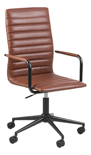Chaise de bureau Winslow vintage similicuir brun-Côté gauche