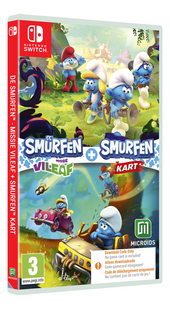 Nintendo Switch De Smurfen Missie Vileaf + Smurfen Kart - Code in a box NL/FR-Linkerzijde