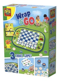 Wrap&Go jeux de voyage : Jeu de dames – Memo – Je pars en voyage-Côté droit