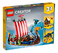 LEGO Creator 3 en 1 31132 Le bateau viking et le serpent de Midgard