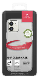 Black Rock cover 360° Clear voor iPhone 12 mini transparant-Vooraanzicht