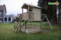 Portique avec tour de jeu et tobbogan Kidsplay Dreamhouse Lime-Image 3