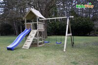 Portique avec tour de jeu et tobbogan Kidsplay Sam Bleu