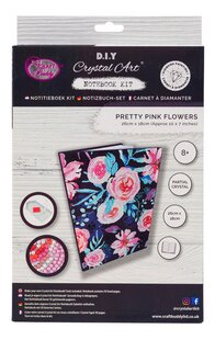 Craft Buddy Crystal Art Notebook Pretty Pink flowers-Vooraanzicht
