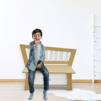 AXI opbergbank voor kinderen Corky bruin/wit-Afbeelding 3