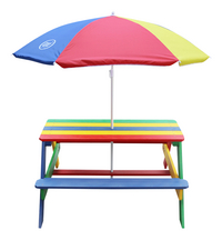 AXI kinderpicknicktafel Nick met parasol Regenboog