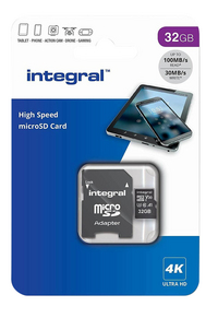 Integral geheugenkaart microSD met adapter V30 32 GB