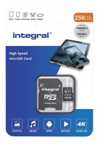 Integral carte mémoire microSD + adaptateur V30 256 Go