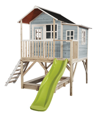 EXIT houten speelhuisje Loft 550 blauw-Vooraanzicht