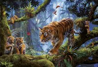 Educa Borras puzzle Tigres dans les arbres-Avant