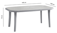 Grosfillex table de jardin Slate Grey L 165 x Lg 100 cm-Avant