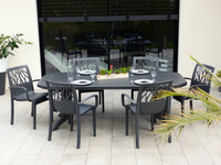 Grosfillex ensemble de jardin Vega/Vegetal anthracite-Image 1