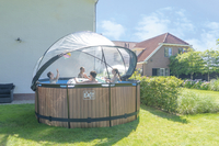 EXIT piscine avec coupole et pompe à chaleur Ø 3,6 x H 1,22 m Wood-Image 4