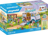 PLAYMOBIL Set de jeu Horses of Waterfall Van pour cheval et poneys avec enclos 71493