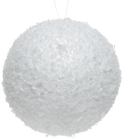 Kerstbal sneeuwbal wit - 6 stuks