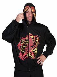 Verkleedpak Hoodie gekleurde skelet L