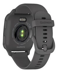 Garmin smartwatch Venu Sq 2 Grey met donkergrijze siliconen bandje-Achteraanzicht