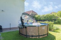 EXIT piscine avec coupole et pompe à chaleur Ø 3,6 x H 1,22 m Wood-Image 5