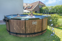 EXIT piscine avec coupole et pompe à chaleur Ø 3,6 x H 1,22 m Wood-Image 6