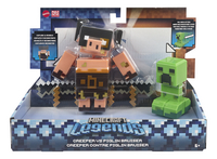 Figurine articulée Minecraft Legends 2 pack - Creeper contre Piglin Bruiser