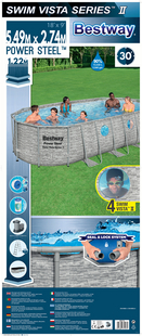 Bestway piscine Power Steel Swim Vista Series II L 5,49 x Lg 2,74 x H 1,22 m-Arrière