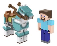 Figurine articulée Minecraft Créer-Un-Bloc - Steve et Cheval avec armure-Côté gauche