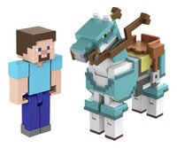 Actiefiguur Minecraft Craft-A-Block - Steve and Armored Horse-Vooraanzicht