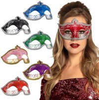 Masker Venetiaans oogmasker met pailletten-Afbeelding 1