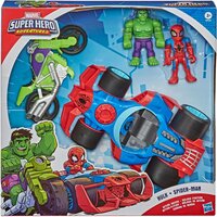 Marvel Speelset Marvel Super Hero Adventures Hulk en Spiderman action racers