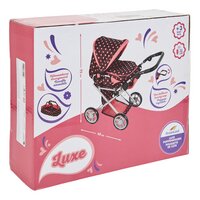 DreamLand Luxe poppenwagen - roze stippen-Linkerzijde
